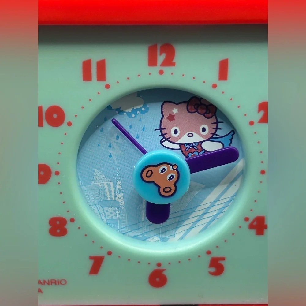 2008 Sanrio Hello Kitty & Hero Hello Kitty Perpetual Calendar Clock, Y2K Kawaii